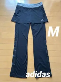 adidas スカート付きジャージパンツ M短パン一体型　レギンス　トレーニング