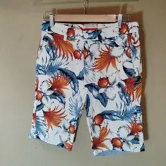 訳ありnano universe フラワー柄 ショートパンツ