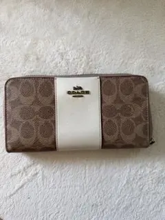 COACH モノグラム長財布 ブラウン/ホワイトのサムネイル