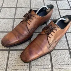 ブラウンレザー レースアップビジネスシューズ