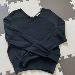 [最終]te chichi 黒 Vネック 長袖ニット