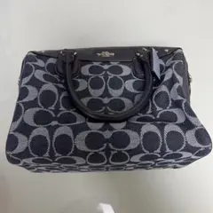 COACH ネイビー グレー ショルダーバッグ 中型