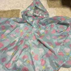 ハート柄 レインポンチョ100 ㎝