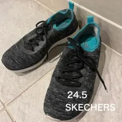 スケッチャーズ　スニーカー メモリーフォーム　BOBS ブラック 24.5