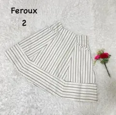 フェルゥ【M】ストライプスカート　ジップ　オフィスカジュアル　大人可愛いのサムネイル