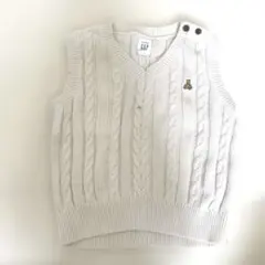 babyGAP ニットベスト 12-18ヶ月 80〜90cmアイボリー 春秋