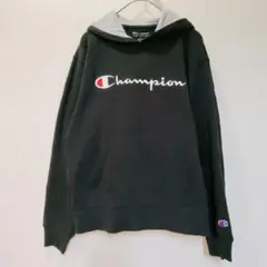 Champion チャンピオン パーカー フーディー【L】黒 ブラック ロゴ