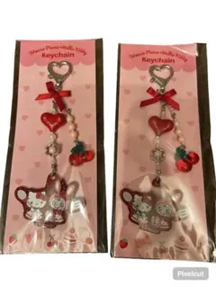 限定！　マイメロディ・ハローキティ キーホルダー 2個セット