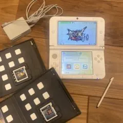 Nintendo 3DS LL ホワイト 本体とモンスターハンター3本付き