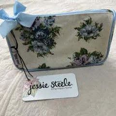 jessie steele 花柄ポーチ 約25cm x 13cm