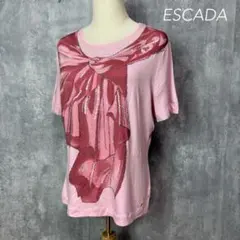 ◎ESCADA エスカーダ スパンコール リボンモチーフ Tシャツ ピンクのサムネイル