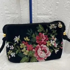 256 フェイラー　FEILER アントワネット　ショルダーバッグ　花柄　黒