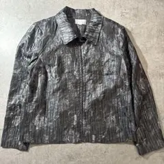 erin london シワ加工 総柄 ジップジャケット XL