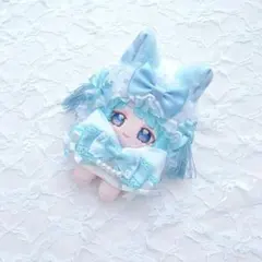 ぬい服 10cm おすわり 猫 ショルダー 水色 - メルカリ