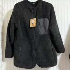 ストレッチフリースノーカラージャケット　ブラック　ワークマン　WORKMAN