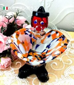 ビンテージ　イタリア　ベネチアングラス　金彩コンポート　直径㎝ 高さ㎝ ビンテージ イタリア ベネチアングラス 金彩コンポート 直径