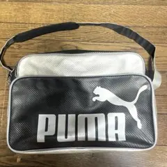 PUMA ショルダーバッグ カーボン調 ブラック シルバー
