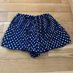 ネイビー 水玉 フレアキュロット　120cm