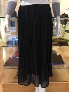 プリーツロングスカート 黒 フリーサイズ