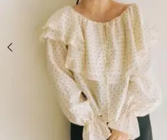 LOWRYS FARM 3way シフォンブラウス　ドット柄 ブラウス