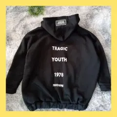 パーカー 羽織 ブラック 大きめ レディース フード付き