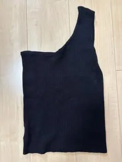 ワンショルダー リブニット ブラック Mのサムネイル