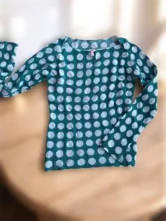 b'bop studio ターコイズ ドット柄 ニット M