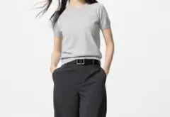 UNIQLO UVカット　クールネックセーター半袖L グレー