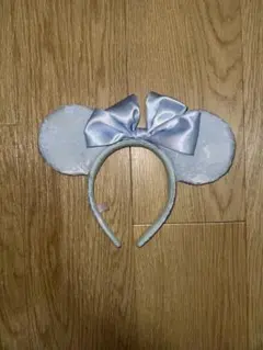 水色 ミッキー耳カチューシャ　ミニー耳カチューシャ