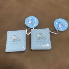 サンリオハローキティ クリアマルチケースカラビナ付きクリアポケット2個
