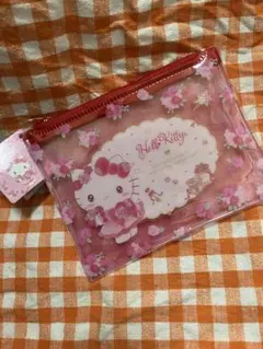ハローキティ　フラットポーチ　ミニフラワーティータイム　サンリオ　kitty