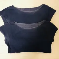 ユニクロリブボートネックフレンチスリーブ　ブラトップ