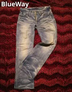 BlueWay 00s archive Y2K ダメージ加工 鬼ヒゲ ストレート