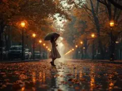雨の街路樹No.8　オリジナルデジタルアート