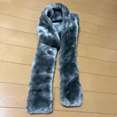 ロングファーマフラー　グレー