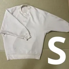 【ユニクロ/UNIQLO】ドライスウェットクルーシャツ（長袖）　オフホワイト　S