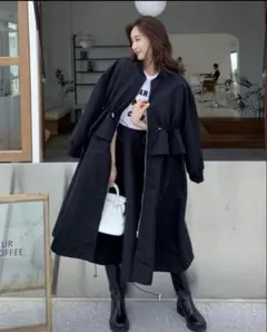 超美品 バースデーバッシュ ナイロン フリル ペプラム春コート