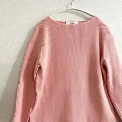タグ付き　Mila Owen　ボートネック7分袖オーガニックリブニット　ピンク