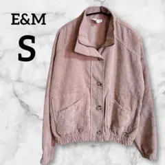 E&M 【S】ピンク コーデュロイ ジャケット 海外古着