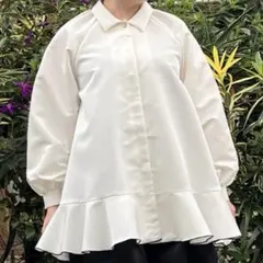 SONO M マジカルストレッチ フリルフルチュニックプルオーバー 桜 