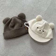 petit main 赤ちゃん本舗　クマ耳付き帽子セット
