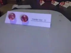 赤と白の波紋模様の金箔いり琉球ガラスピアス