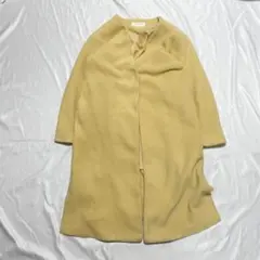 ノーカラーコート ジャケット レディース イエロー 上品 きれいめ ナチュラル