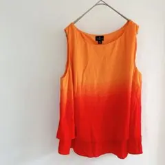 美品❣️【XL】WORTHINGTON オレンジ グラデーション ノースリーブ