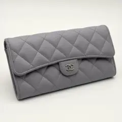 極美品✨CHANEL マトラッセ 長財布 紫系 キャビアスキン ココマーク 高級