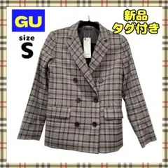 【新品タグ付】GU チェック ジャケット S テーラードジャケット