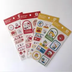 【開封済おすそ分け】Seria × シモジマ ラッピングシール4種類セット