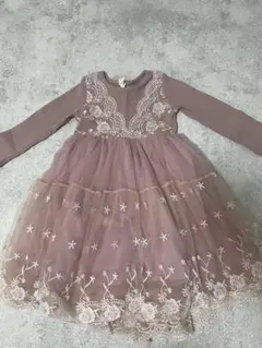 ラプンツェル風ドレス　ピンク 長袖 チュールドレス　90〜100