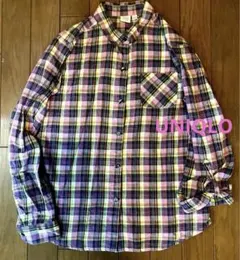 【ユニクロ】オリジナルウォッシュ　シャツ　チェック柄