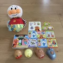 【used】アンパンマン ぬいぐるみ おもちゃセット　絵本　シール